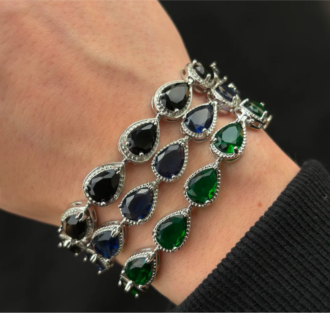 Raindrop Color Bracelet Silver